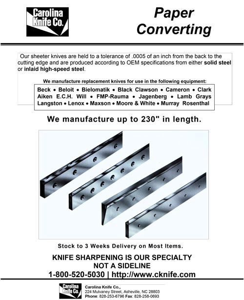 guide for selecting blades for paper conversion
