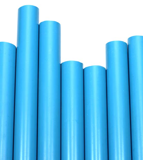 Blue plastic pipes